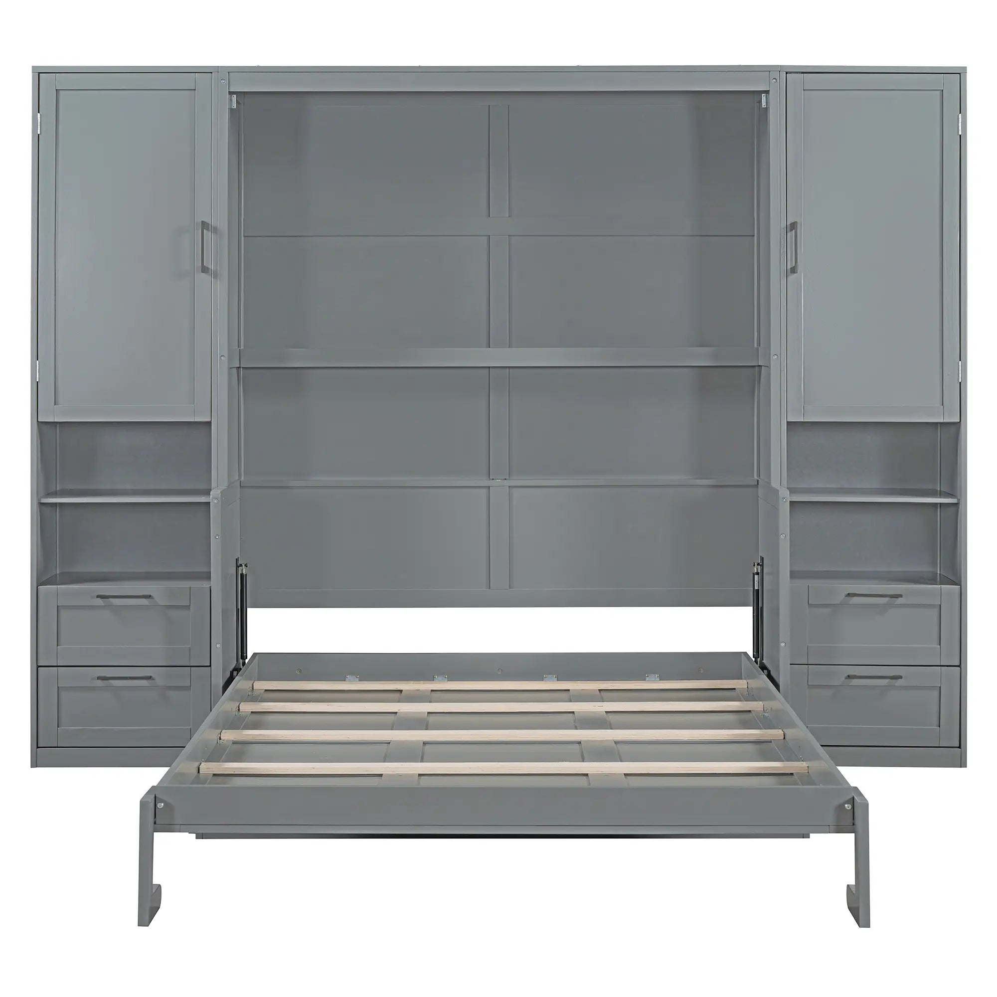 Queen Murphy Bed with Closet, Drawers, Shelves, 114