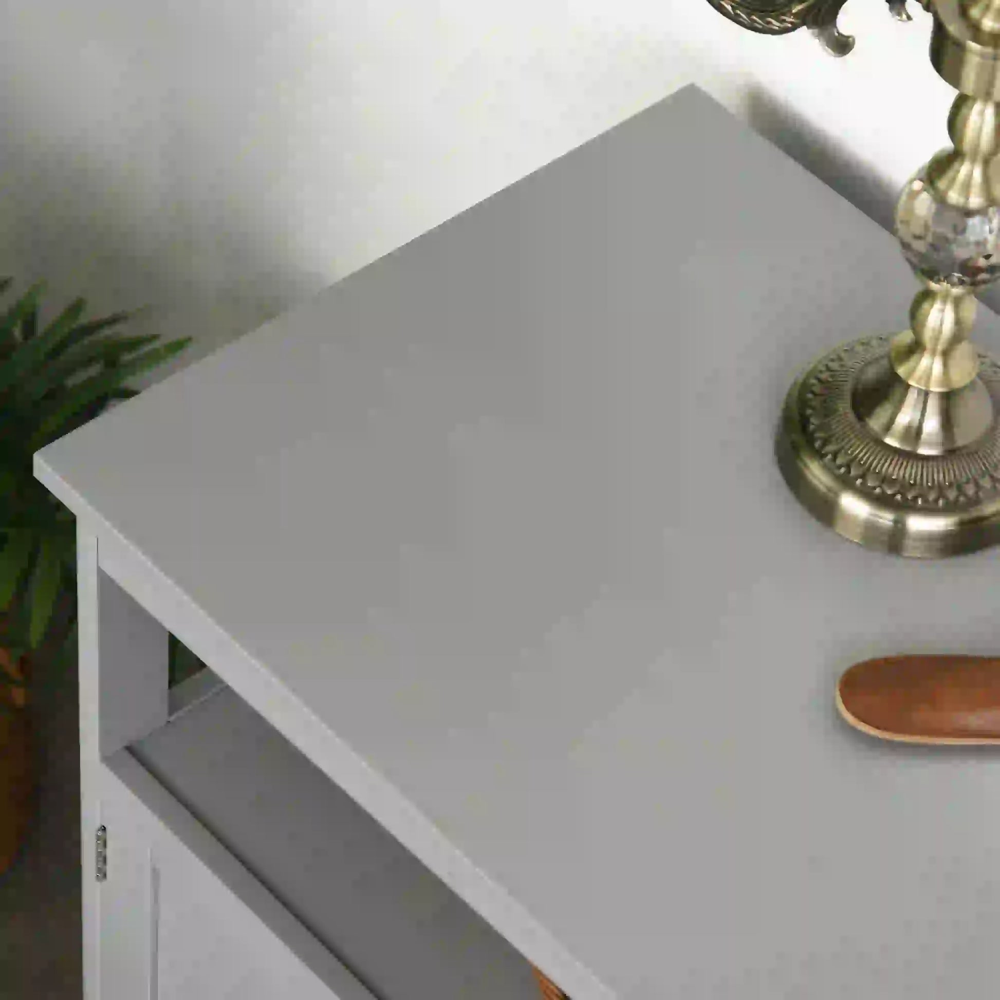 Kitchen Sideboard, Wooden Storage Cabinet, 2-Level, Grey Bar Cabinets at Gallery Canada