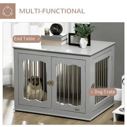 Dog Crate Furniture, Three Doors, Locks, Indoor, Medium, Grey Houses, Kennels & Pens at Gallery Canada