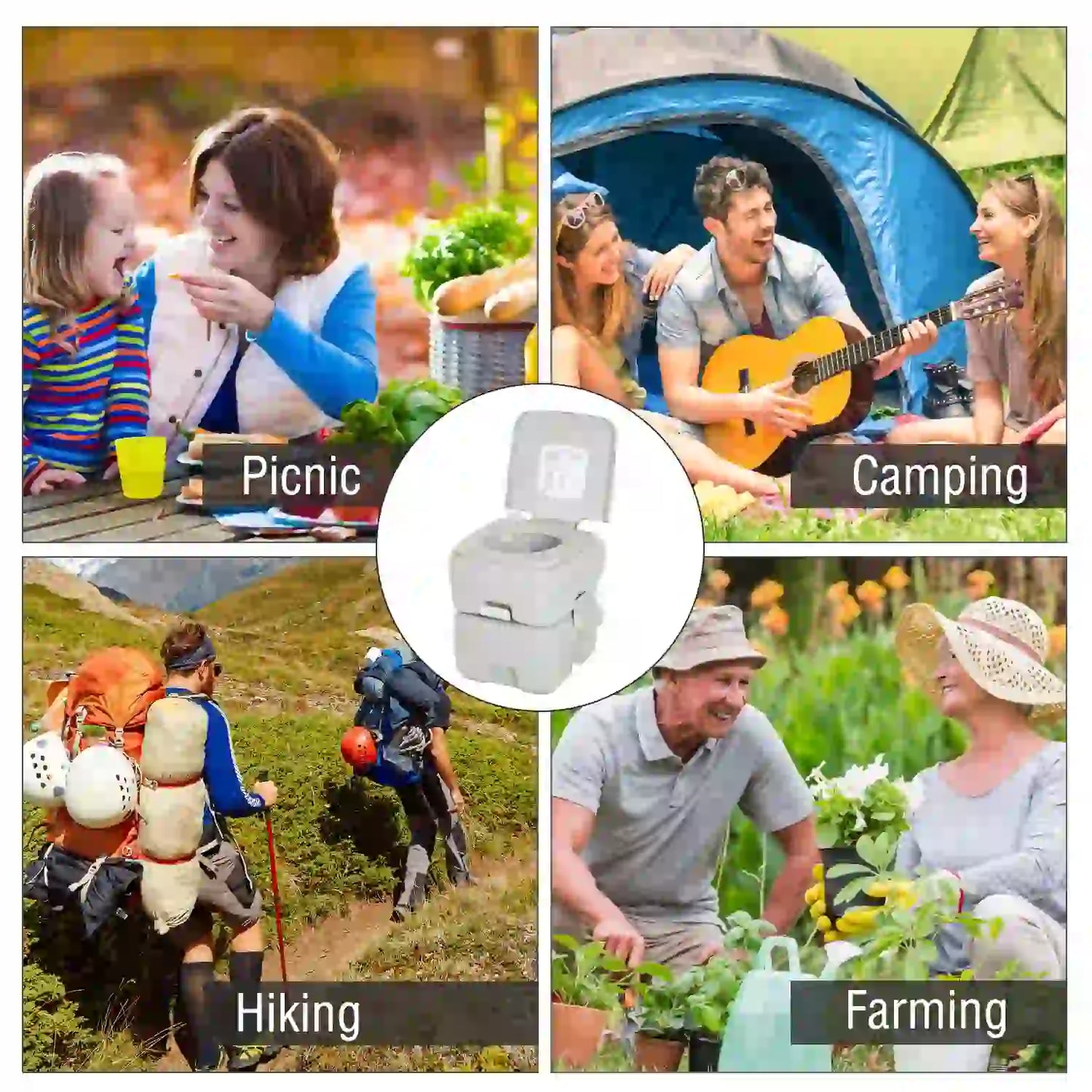 Portable Travel Toilet, Detachable Flushable Tank, 5.3 Gallon (20L) Camping Toilets at Gallery Canada