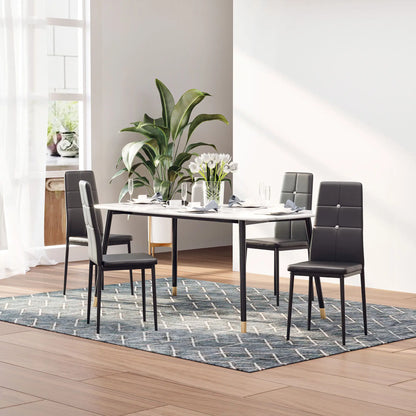 Modern Dining Chairs Set of 4, Upholstered High Back, Black Bar Stools at Gallery Canada
