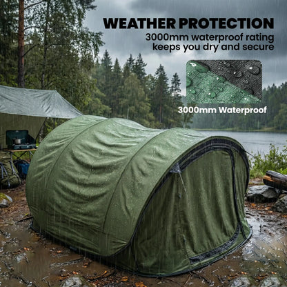 4-5 Person Pop-Up Camping Tent, Waterproof, 2 Doors 2 Windows, Green Camping Tents at Gallery Canada