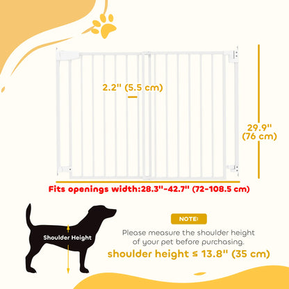 28.3-42.7 In Wide Dog Gate, Dual Locks, White Pet Gates at Gallery Canada