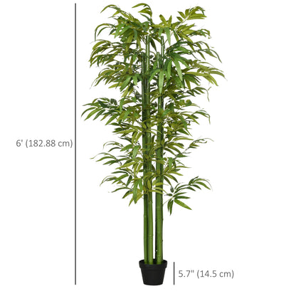 6 FT Artificial Bamboo Tree in Pot, Home Office Decor, Green Artificial Trees at Gallery Canada