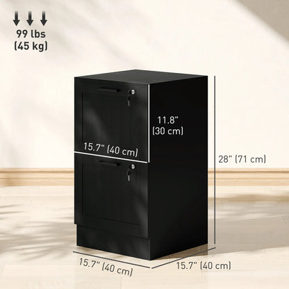 2 Drawer Filing Cabinet with Lock, Office Storage, Black Office Cabinets & Cupboards at Gallery Canada