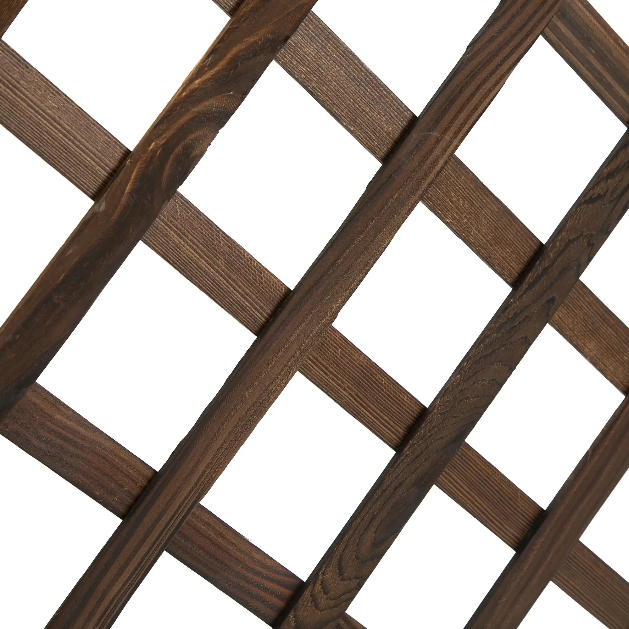 2.4 x 1 x 4.9 ft Wooden Pine Trough Planter with Trellis, Carbonized Wooden Planter Boxes at Gallery Canada