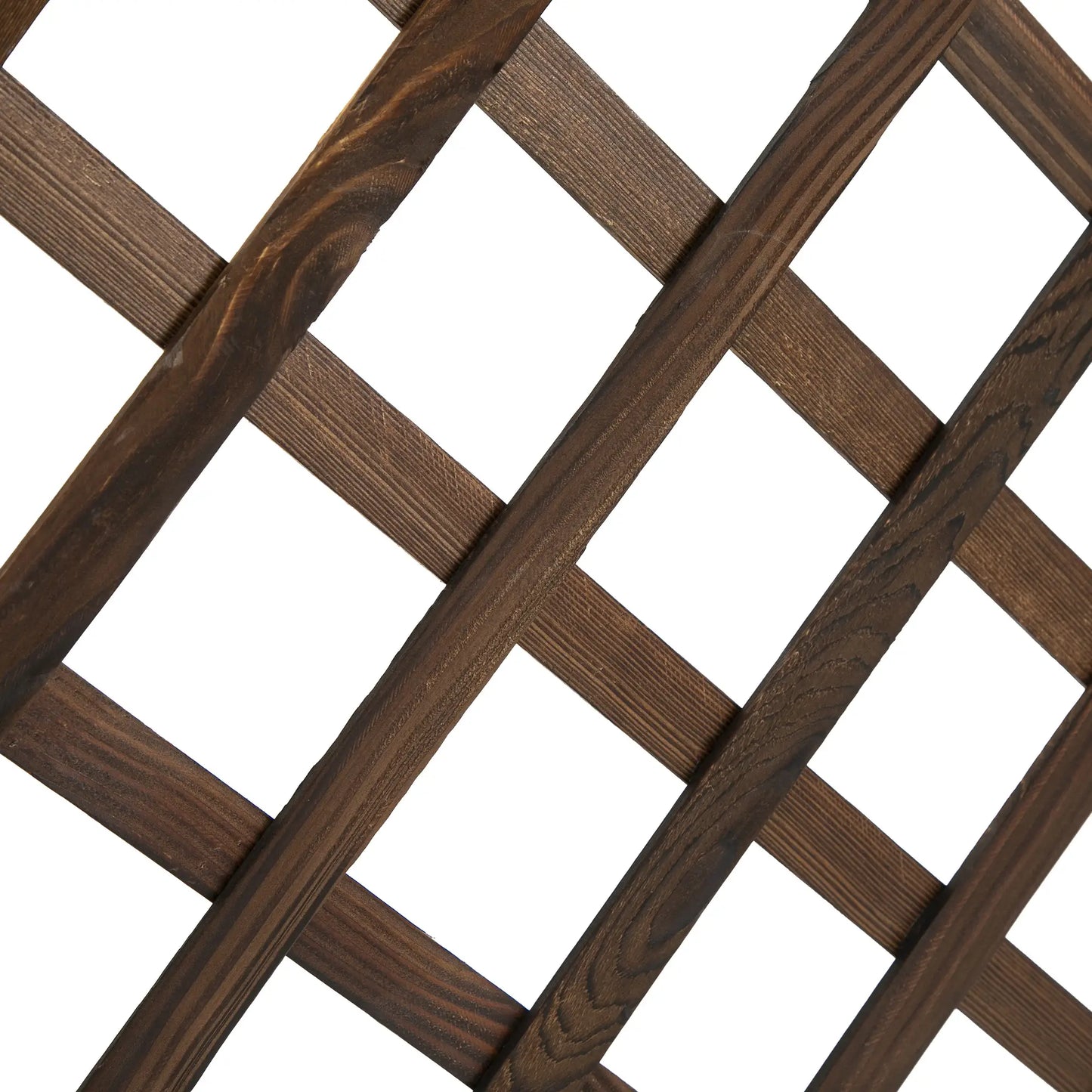 2.4 x 1 x 4.9 ft Wooden Pine Trough Planter with Trellis, Carbonized Wooden Planter Boxes at Gallery Canada