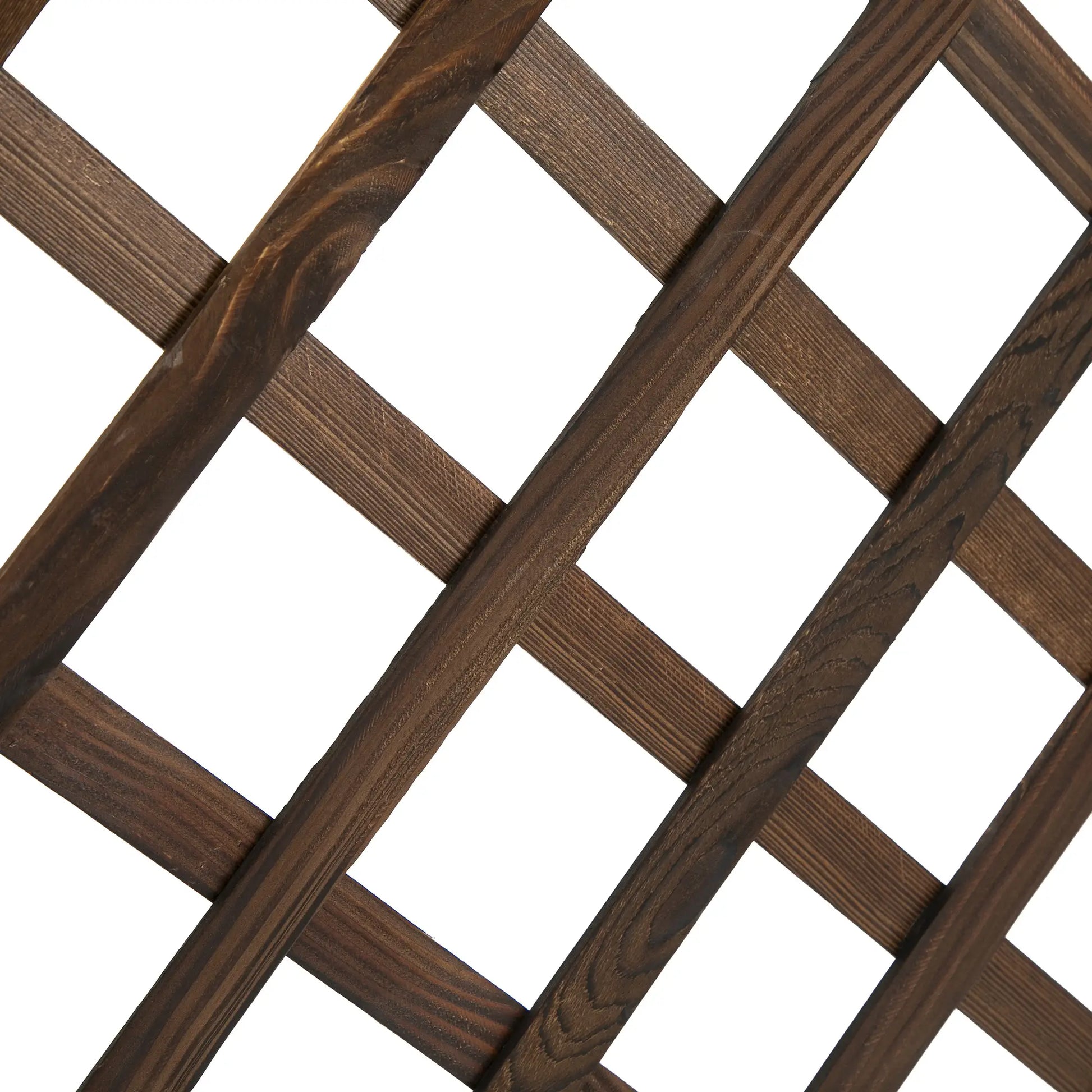 2.4 x 1 x 4.9 ft Wooden Pine Trough Planter with Trellis, Carbonized Wooden Planter Boxes at Gallery Canada