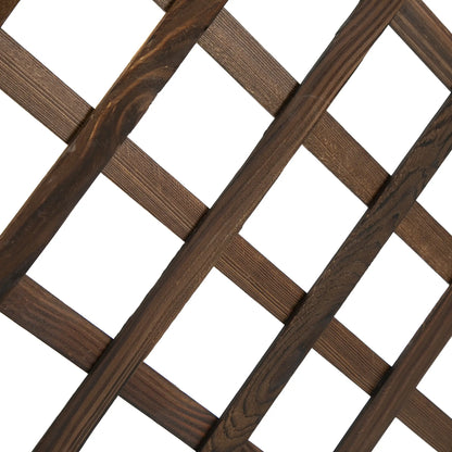 2.4 x 1 x 4.9 ft Wooden Pine Trough Planter with Trellis, Carbonized Wooden Planter Boxes at Gallery Canada