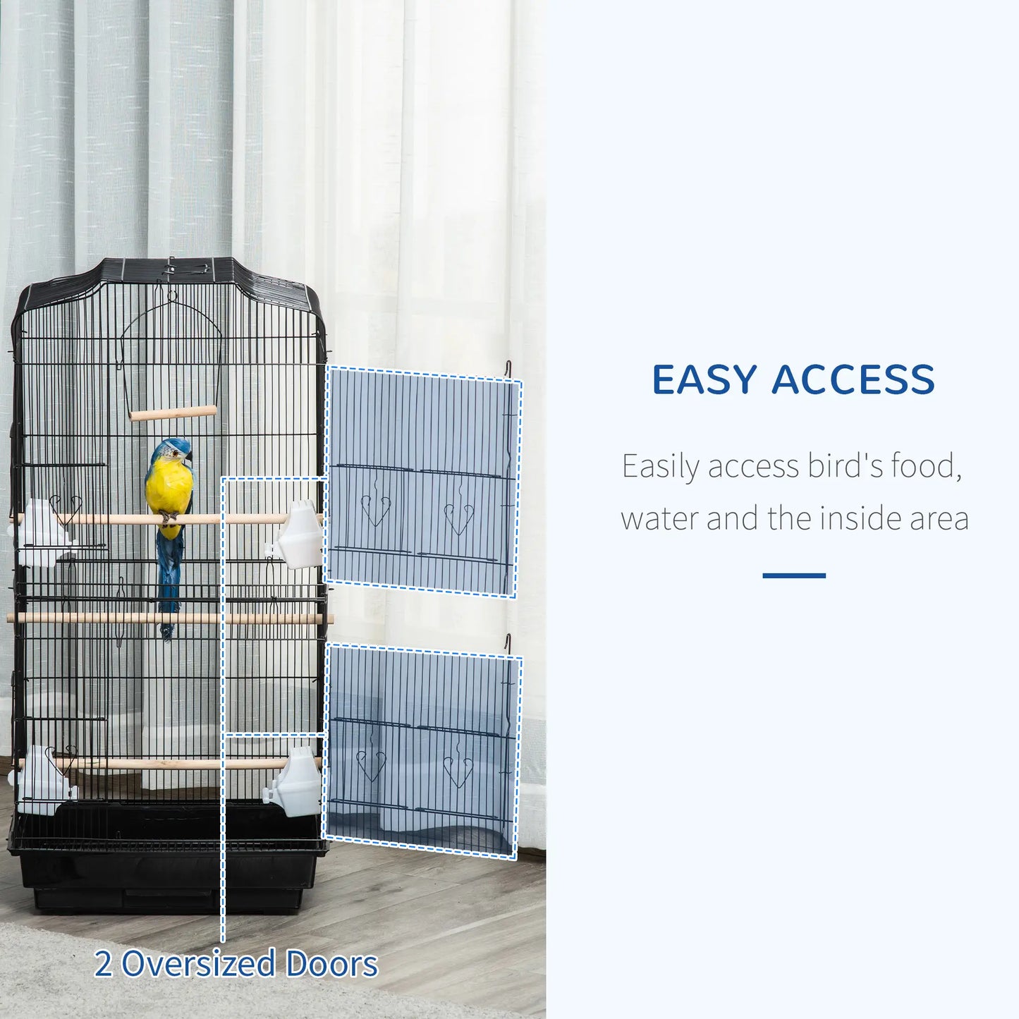 36" Bird Cage, Macaw Play House, Parrot Finch Flight Cage, Black Bird Cages at Gallery Canada