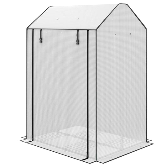 Mini Greenhouse With 4 Wire Shelves, Portable, 39.4" x 31.5" x 59.1", White Mini Greenhouses White, Dark Green at Gallery Canada