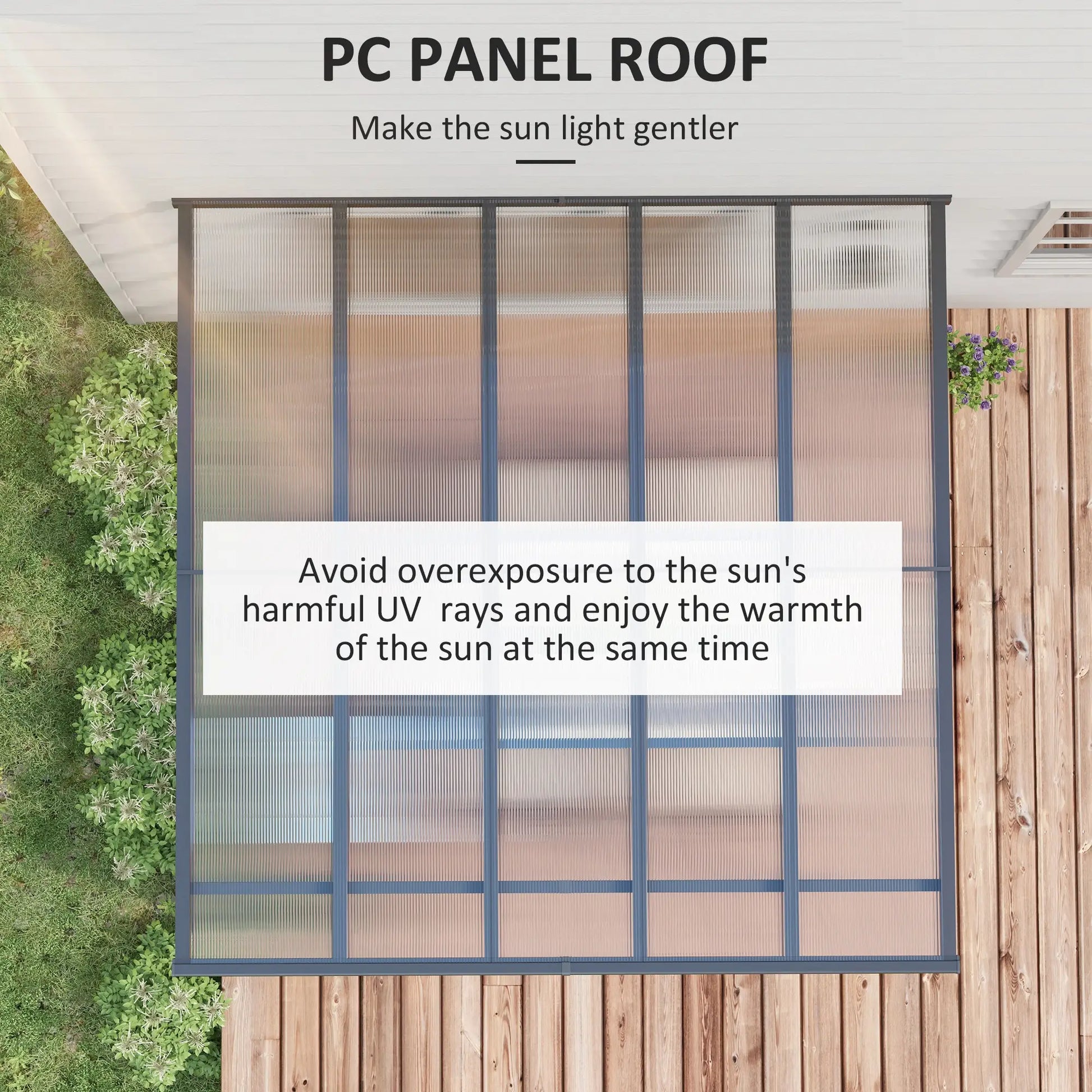 10' x 10' Aluminum Pergola, Adjustable Height, Polycarbonate Roof, UV Protection, Grey Pergolas at Gallery Canada