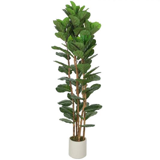 6FT Artificial Fiddle Leaf Fig Tree, Fake Potted Tree, Green Artificial Trees Green at Gallery Canada