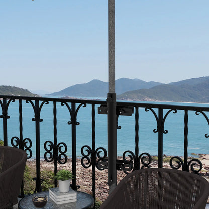 Patio Umbrella Holder Stand, Deck Railing Mount Bracket, Adjustable Clamps, Black Umbrella Bases at Gallery Canada