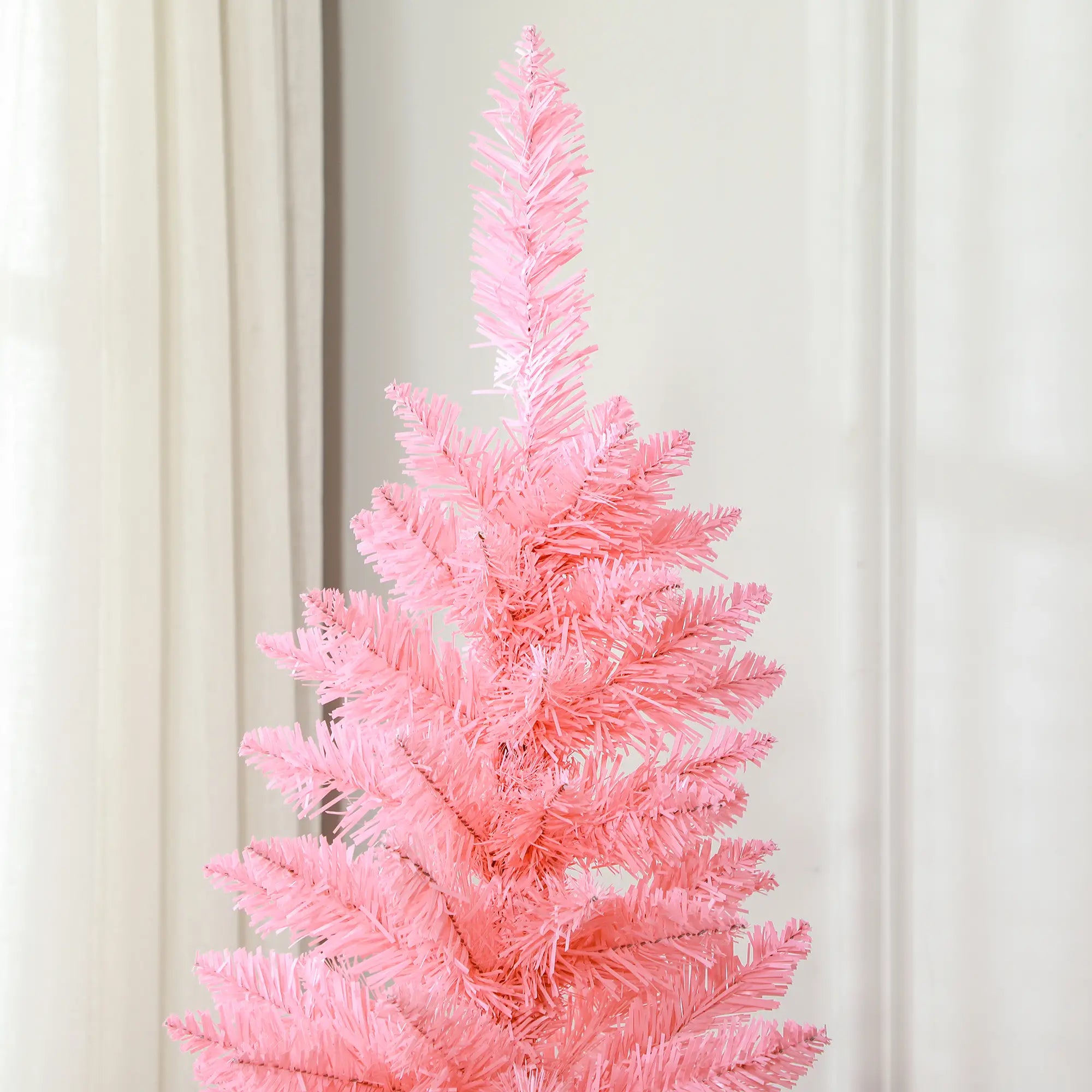 6ft Pencil Artificial Christmas Tree, 479 Branch Tips, Steel Base, Pink Pencil Christmas Trees at Gallery Canada