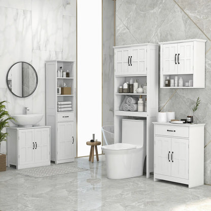 Bathroom Cabinet, 2 Doors, Adjustable Shelves, 23.6"x11.8"x29.5", White Bathroom Cabinets at Gallery Canada