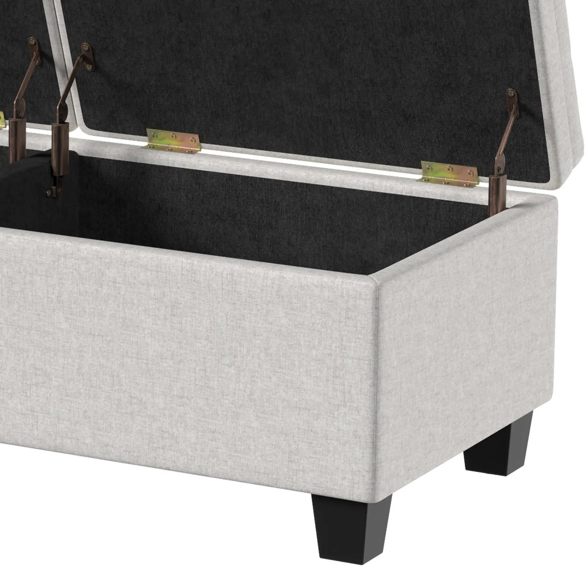 51.2" Storage Ottoman Bench, End of Bed Bench, Cream White