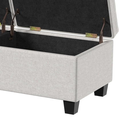 51.2" Storage Ottoman Bench, End of Bed Bench, Cream White