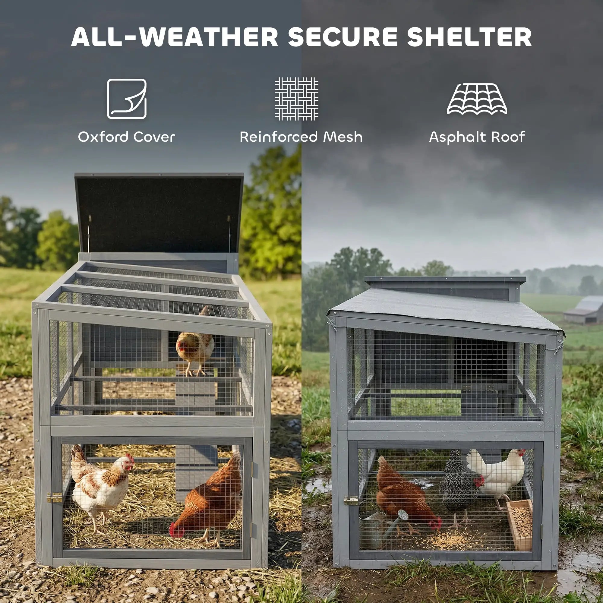 Large Chicken Coop, Wooden Hen House With Covered Run Chicken Coops at Gallery Canada