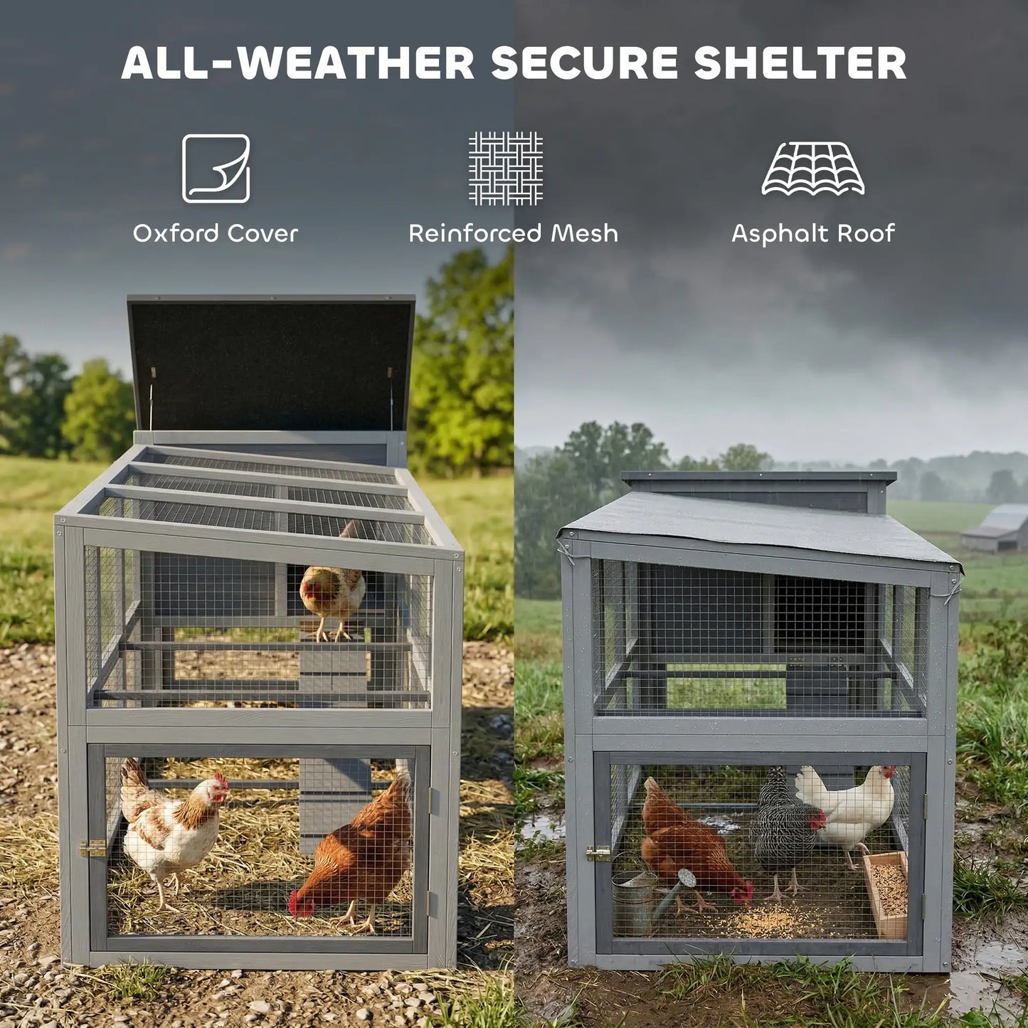 Large Chicken Coop, Wooden Hen House With Covered Run Chicken Coops at Gallery Canada
