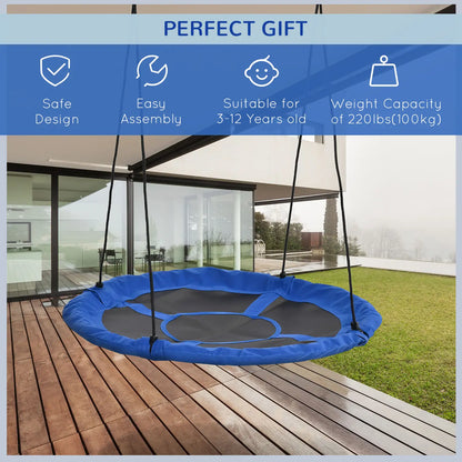 43.25" Saucer Swing, Adjustable Rope Seat, Indoor Outdoor, Blue Gym Sets & Swings at Gallery Canada