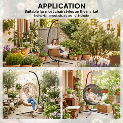Heavy Duty Hanging Egg Chair Stand, 330lbs Weight, Black Hammock Stands at Gallery Canada