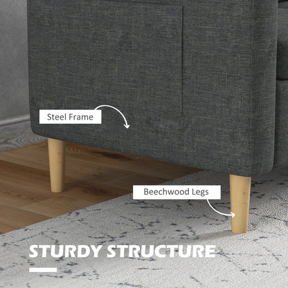 56" 2 Seat Sofa, Modern Love Seat, Upholstered Couch, Grey 2-Seater Sofas at Gallery Canada