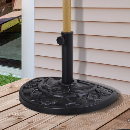 20 lbs Half Round Patio Umbrella Base, 20", For Φ1.5", Φ1.9" Pole, Black Umbrella Bases at Gallery Canada