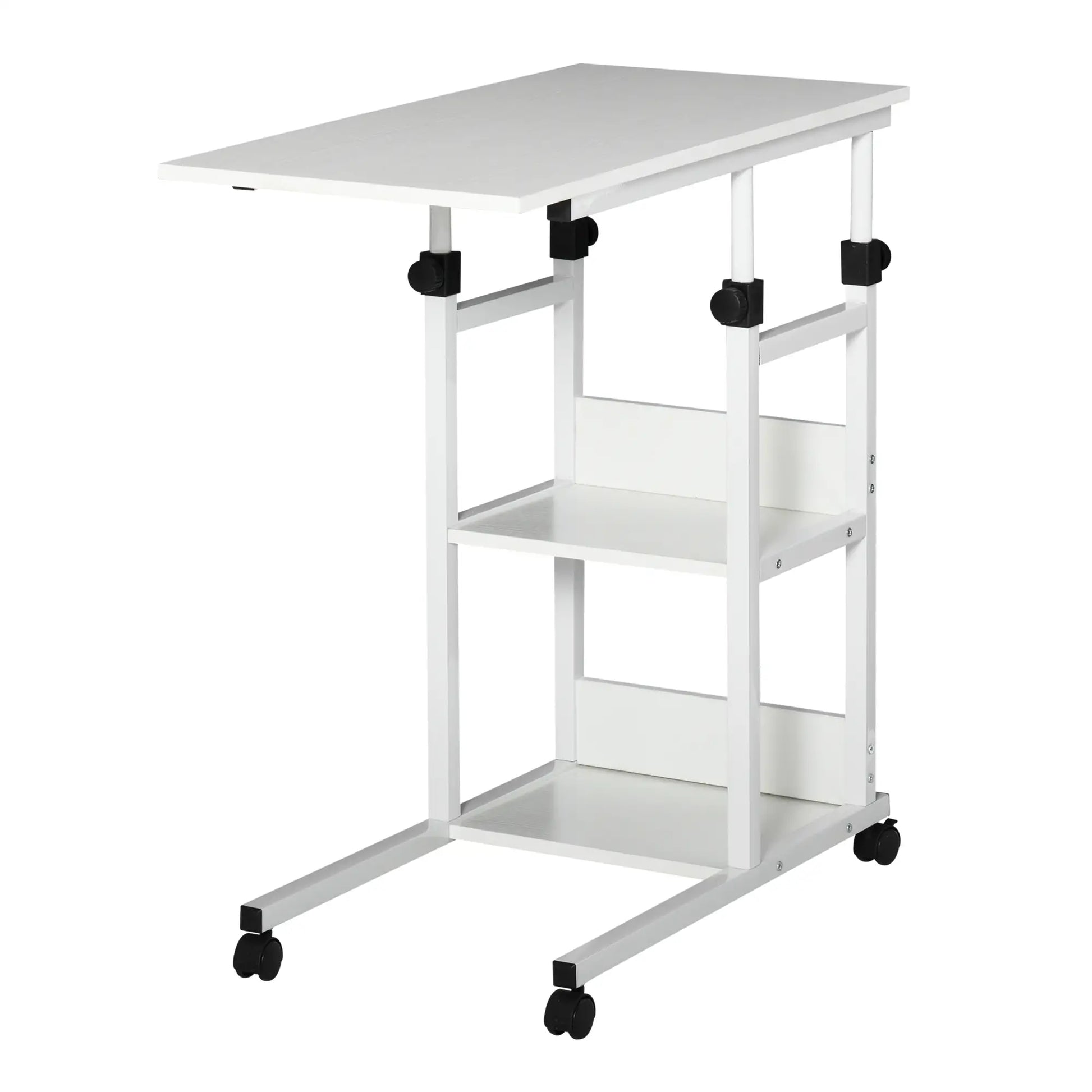 Mobile Standing Desk, Adjustable Height 31.5 inch, White Side Tables White at Gallery Canada