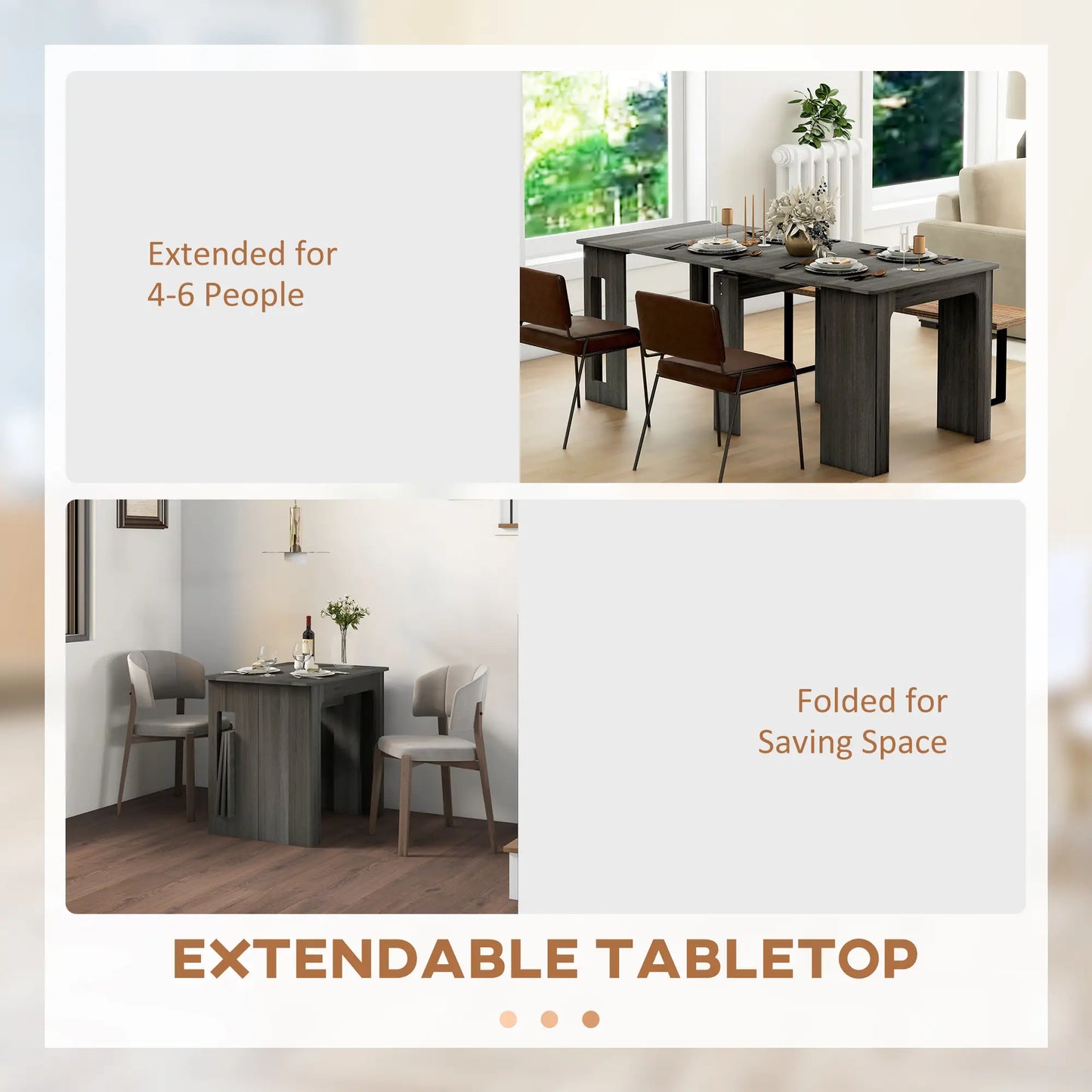 Extendable Dining Table, Expandable Kitchen Table, Seats 6, Grey Dining Tables at Gallery Canada