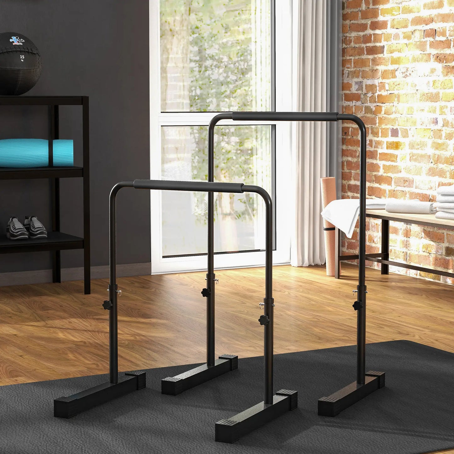 Adjustable Push Up Bars, Dip Station with 4 Height Levels More-Strength Training Equipment at Gallery Canada