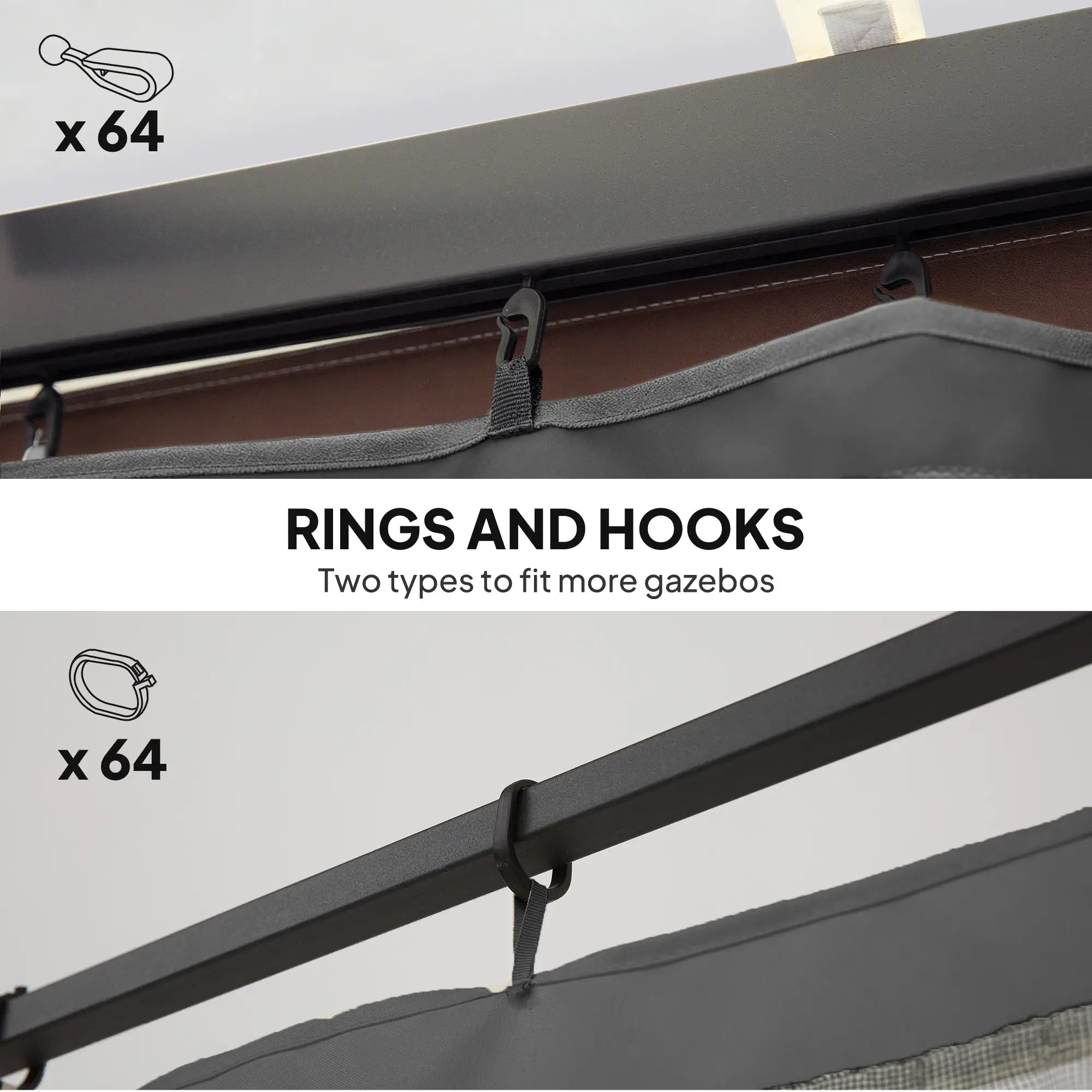 Replacement Mosquito Netting, 13' x 13', Black, Dark Grey Gazebo Sidewalls at Gallery Canada