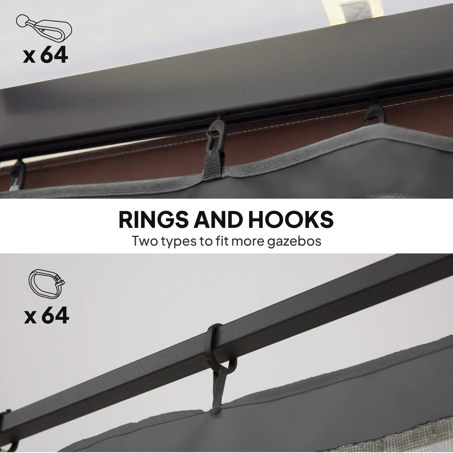 Replacement Mosquito Netting, 13' x 13', Black, Dark Grey Gazebo Sidewalls at Gallery Canada