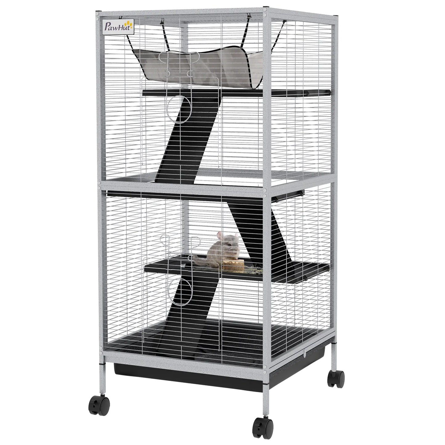 Steel Small Animal Cage, for Guinea Pig, Ferret, Light Grey Houses & Habitats Light Grey at Gallery Canada