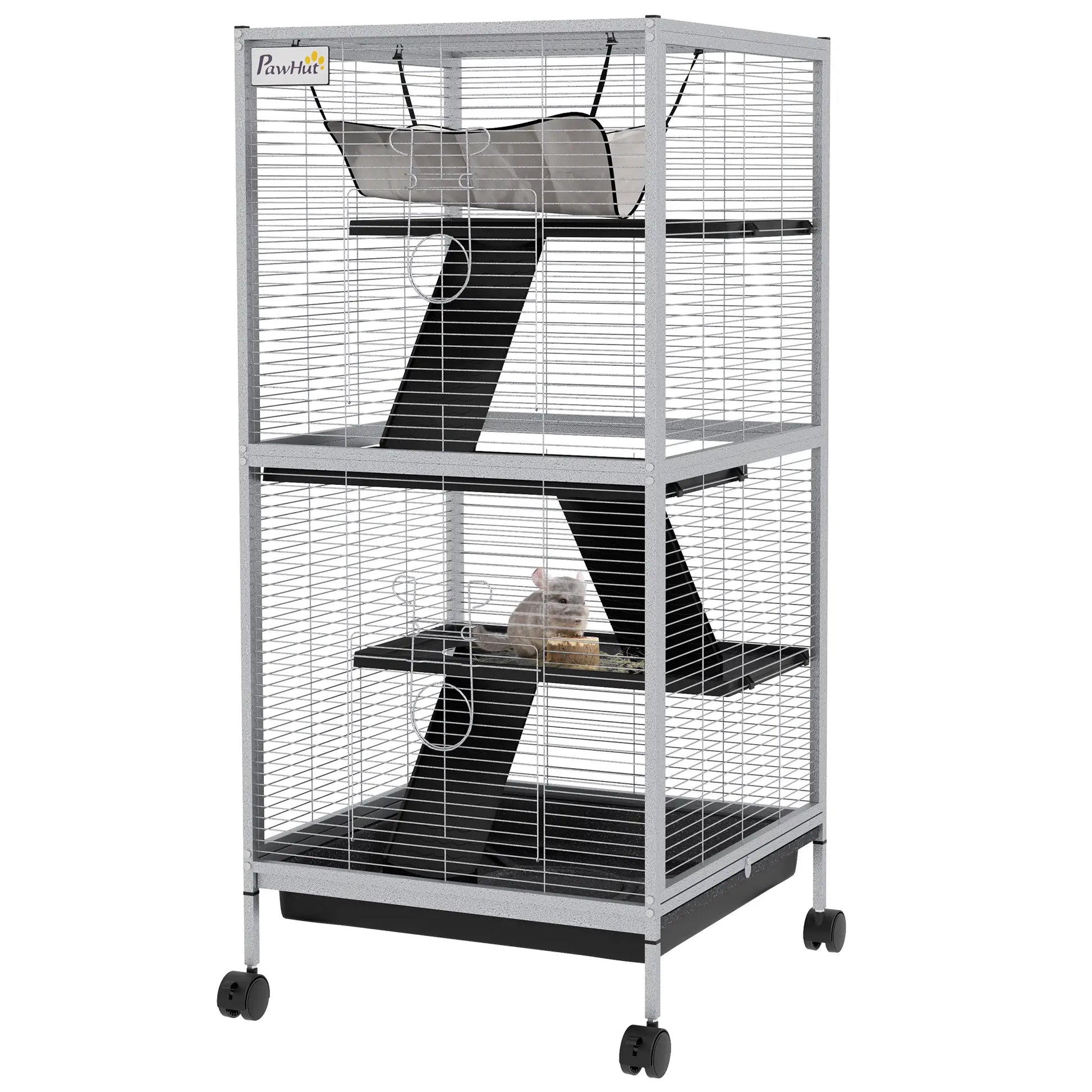 Steel Small Animal Cage, for Guinea Pig, Ferret, Light Grey Houses & Habitats Light Grey at Gallery Canada