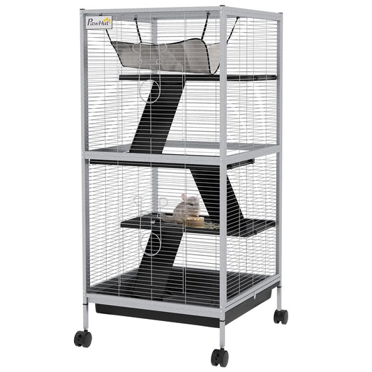 Steel Small Animal Cage, for Guinea Pig, Ferret, Light Grey Houses & Habitats Light Grey at Gallery Canada