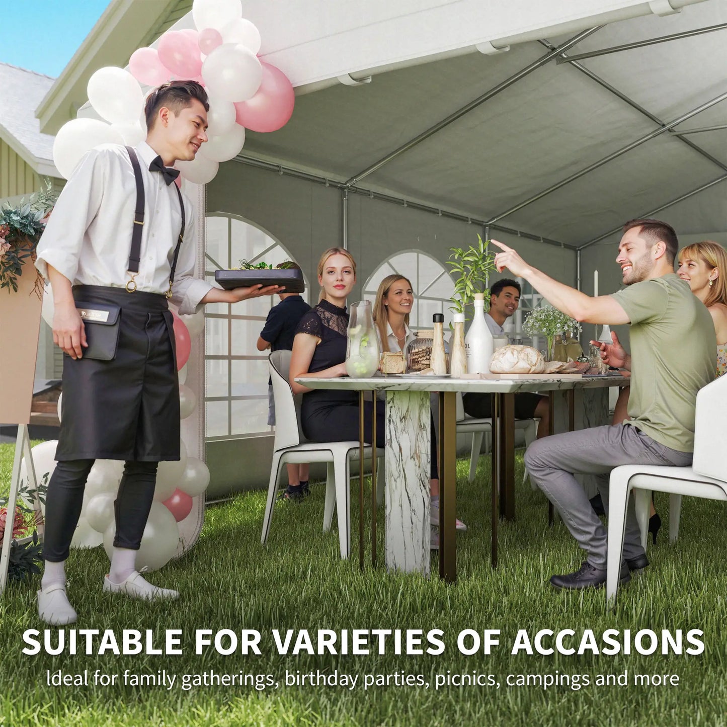 20' x 20' Heavy-Duty Wedding Tent, Outdoor Party Canopy With Sidewall, White Canopy Tents at Gallery Canada