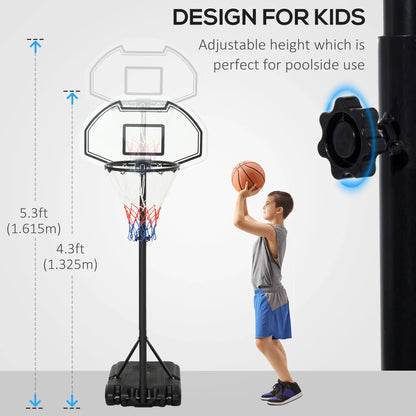 51"-64" Height Adjustable Basketball System, Portable with Wheels Basketball at Gallery Canada