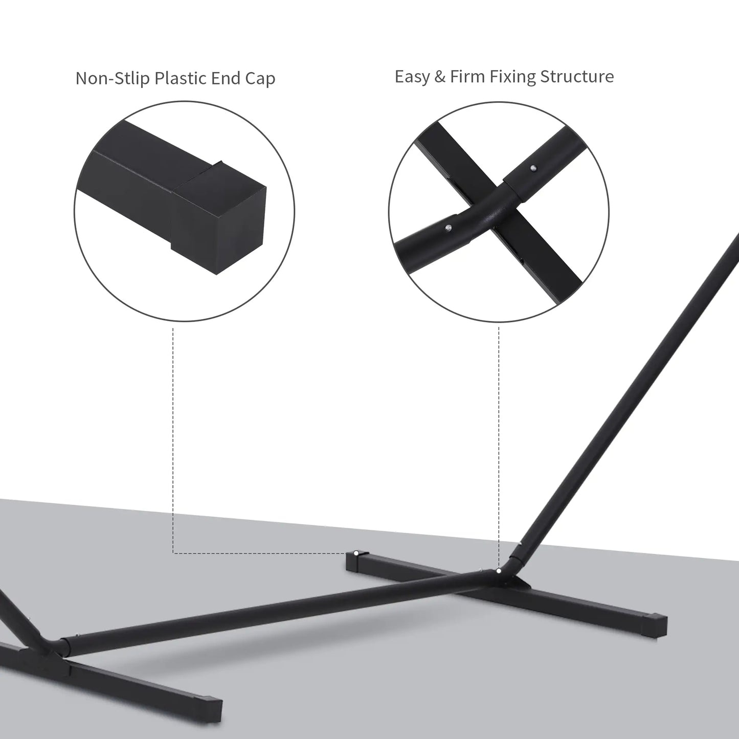 11.8'L Heavy Duty Hammock Stand, Straight Pole, Outdoor Use, Black Hammock Stands at Gallery Canada