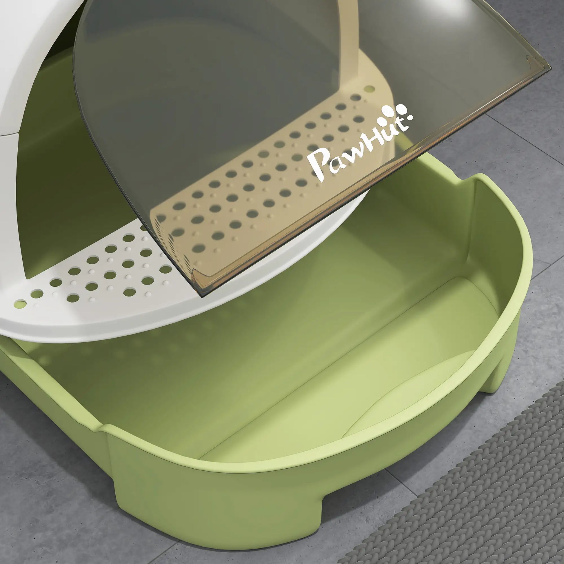 Cat Litter Box with Lid, Front Door Flap, Scoop, Handle, Easy Clean, Green Cat Litter Box Enclosures at Gallery Canada