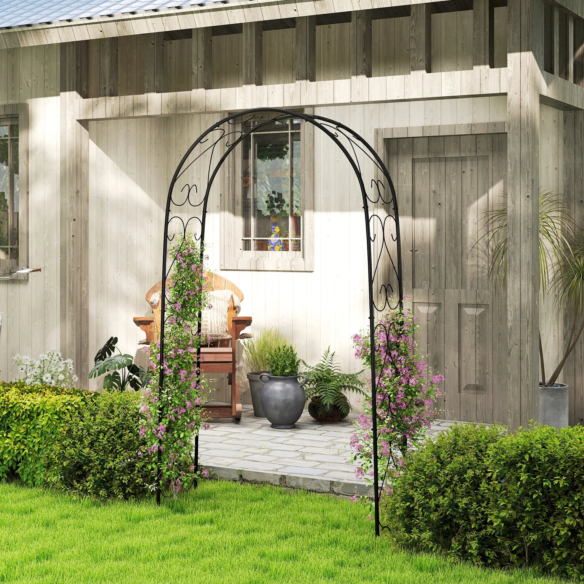 Steel Garden Arch, 7.5' Arbor Trellis for Climbing Plants, Roses Garden Arches at Gallery Canada