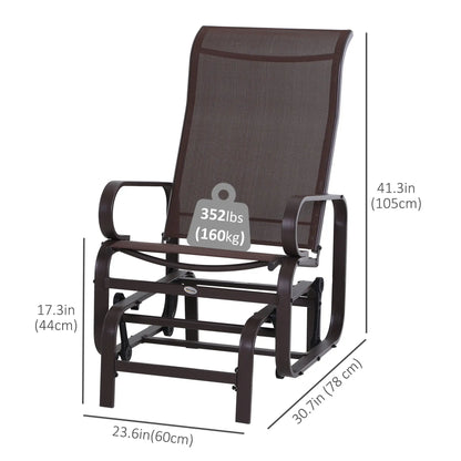 Patio Glider with Mesh Fabric, Outdoor Rocking Chair, Brown Outdoor Rocking Chairs at Gallery Canada