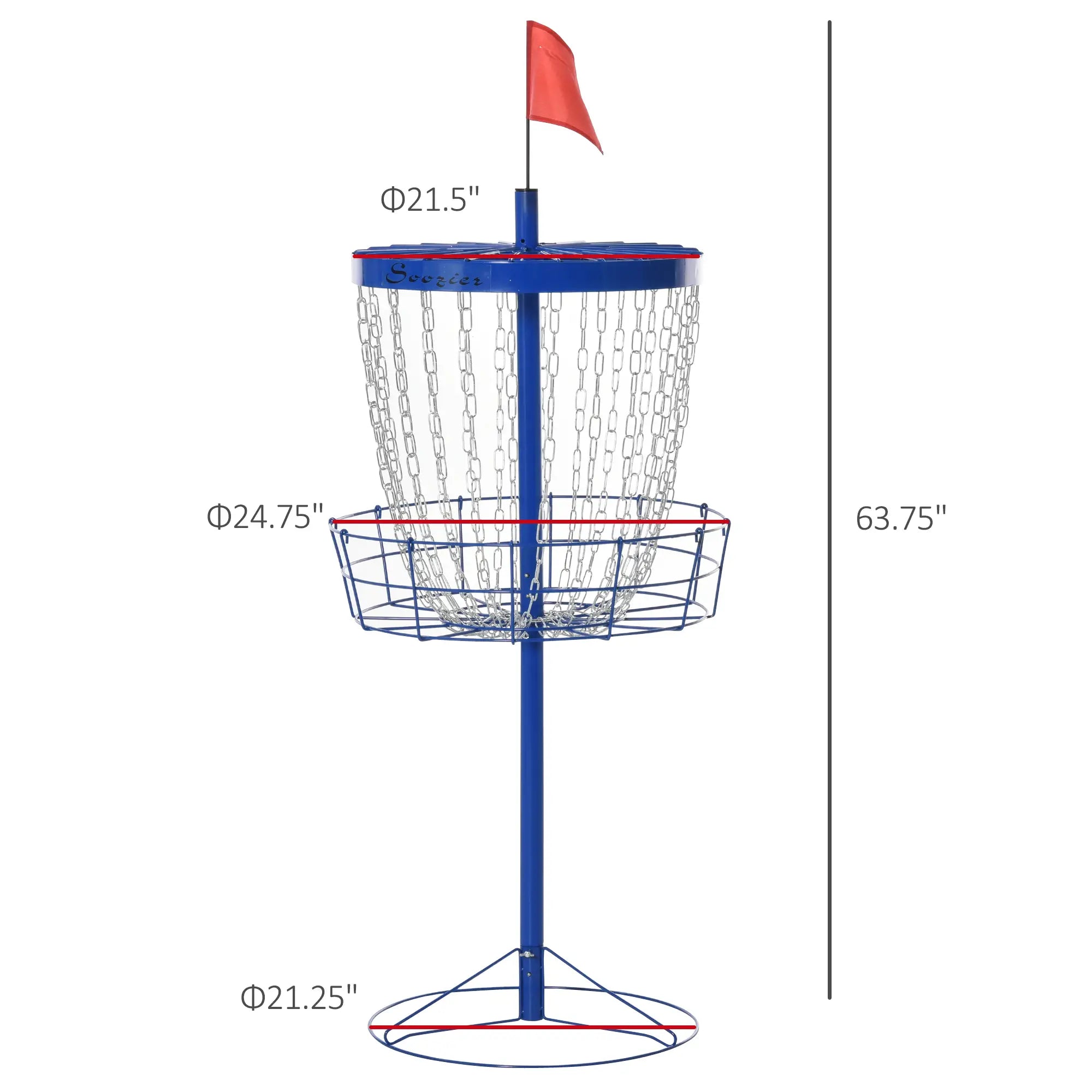 24-Chain Portable Disc Golf Basket, Easy Assembly, Lightweight, Deep Blue Baseball at Gallery Canada