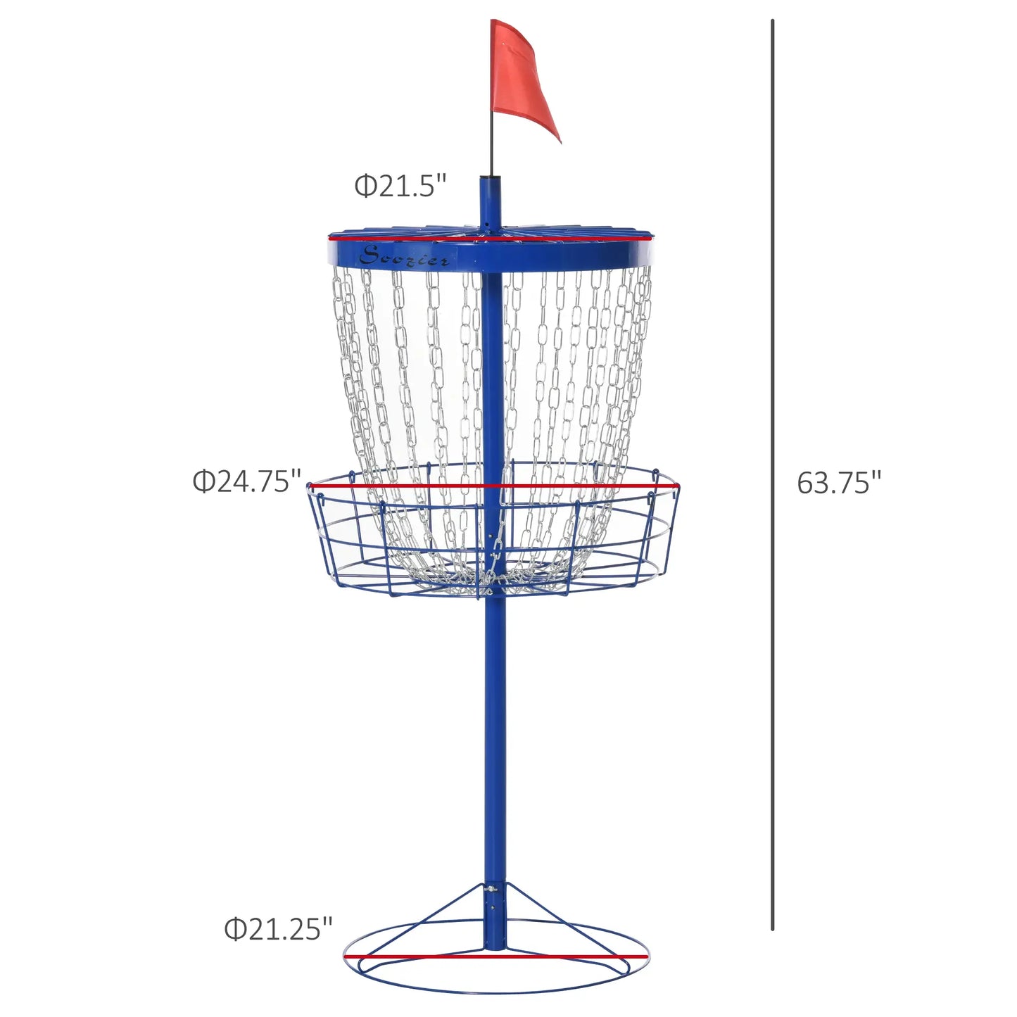 24-Chain Portable Disc Golf Basket, Easy Assembly, Lightweight, Deep Blue Baseball at Gallery Canada
