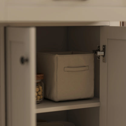 Kitchen Island Cart with Power Outlet, Drop Leaf, 55 Inch, White Kitchen Islands & Kitchen Carts at Gallery Canada