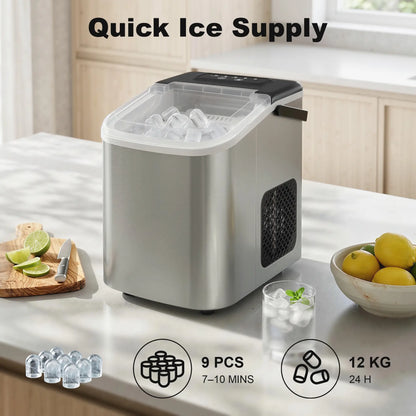 Portable Ice Maker, Self-Cleaning, 2 Bullet Ice Sizes, Silver Small Kitchen Appliances at Gallery Canada
