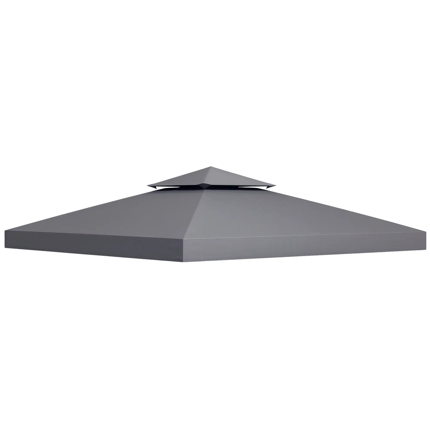 10' x 10' Square 2-Tier Gazebo Canopy Cover, Dark Grey Gazebo Canopy Replacement Dark Grey at Gallery Canada
