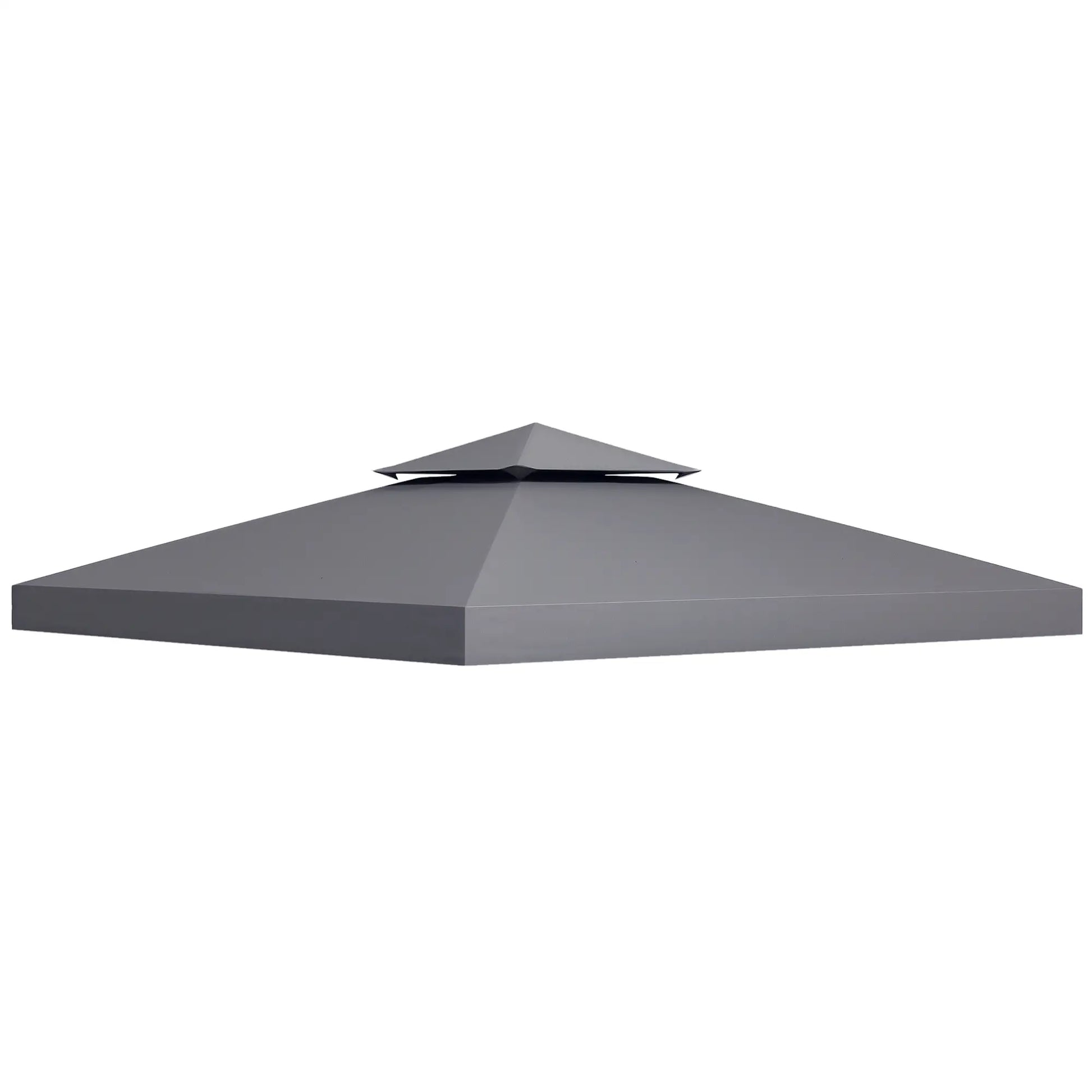 10' x 10' Square 2-Tier Gazebo Canopy Cover, Dark Grey Gazebo Canopy Replacement Dark Grey at Gallery Canada