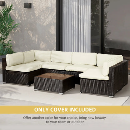 14pc Patio Rattan Sofa Set, Polyester Cushion Cover, Cream White Patio Chair Cushions at Gallery Canada