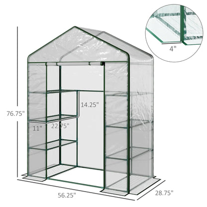 56” x 29” x 77” Walk-In Greenhouse, 4 Tier Shelves, Roll Up Door, Transparent Walk In Greenhouses at Gallery Canada